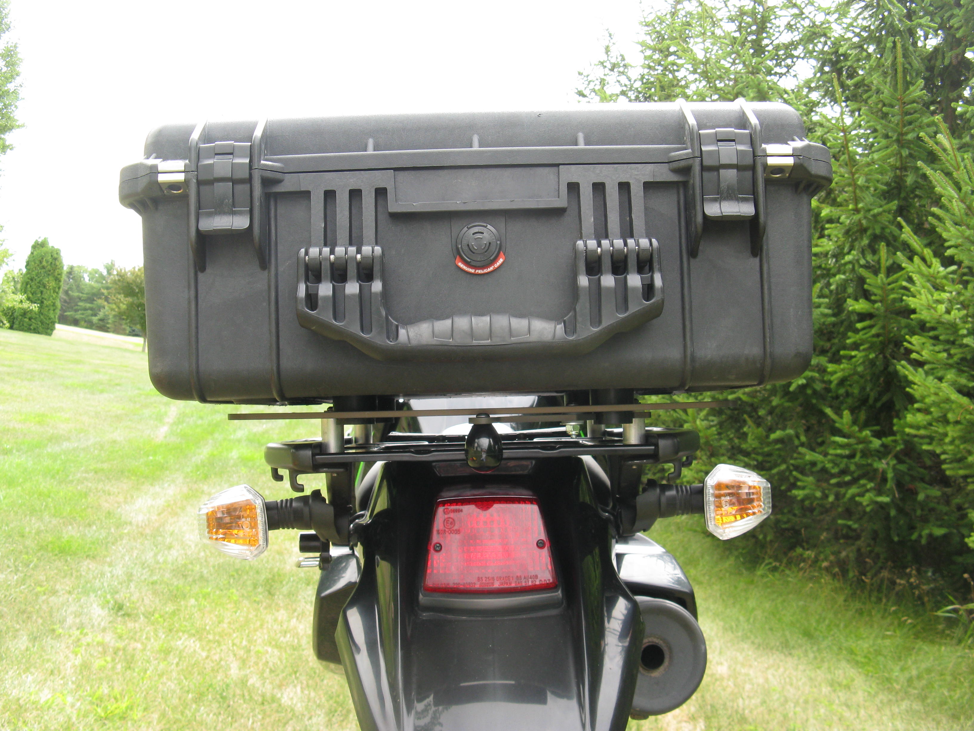 2008-2018 KLR 650 Slider Rear Rack with Top Box Quick Connect | Back Road Equipment LLC